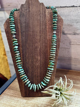 Load image into Gallery viewer, 28.5-Inch Faceted Freeform Turquoise Necklace with Sterling Accents – Handmade Statement Piece
