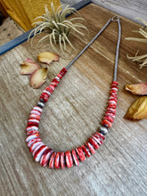 Load image into Gallery viewer, Red-Orange Spiny Oyster Graduated Necklace – 23"