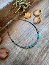 Load image into Gallery viewer, Blue-Green Turquoise Heishi Choker – 14"