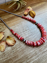 Load image into Gallery viewer, Red-Orange Spiny Oyster Graduated Necklace – 23"