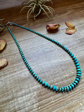 Load image into Gallery viewer, 20.5-Inch Graduated Turquoise Disk Necklace with Sterling Pearls