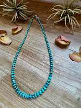 Load image into Gallery viewer, 20.5-Inch Graduated Turquoise Disk Necklace with Sterling Pearls
