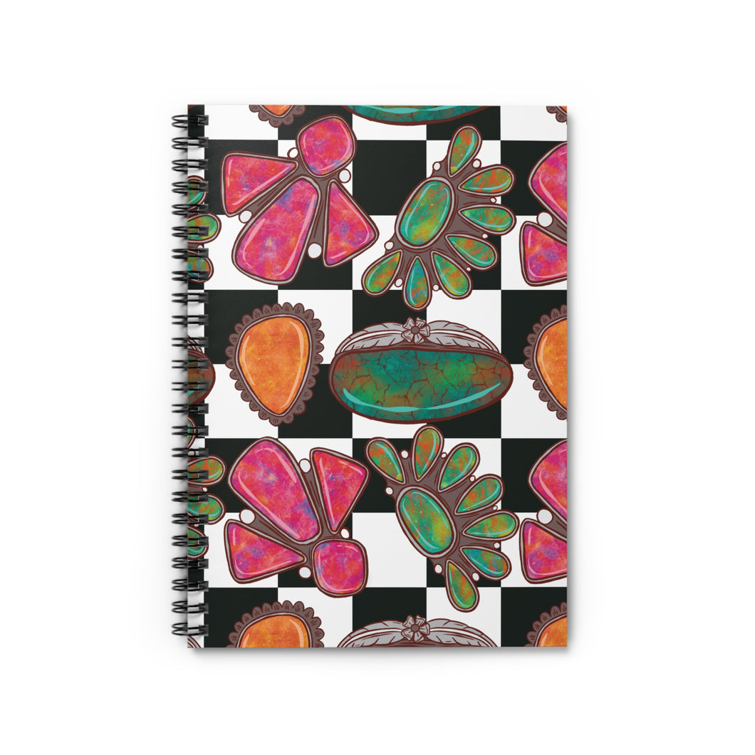 checkered notebook
