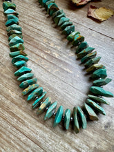 Load image into Gallery viewer, 28.5-Inch Faceted Freeform Turquoise Necklace with Sterling Accents – Handmade Statement Piece
