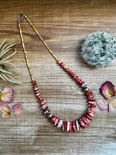 Load image into Gallery viewer, 22 Inch red spiny and sterling silver pearls
