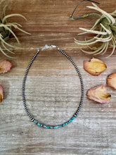 Load image into Gallery viewer, Blue-Green Turquoise Heishi Choker – 14&quot;
