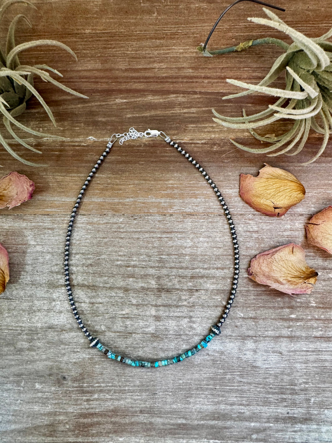 Blue-Green Turquoise Heishi Choker – 14