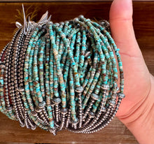 Load image into Gallery viewer, Blue-Green Turquoise Heishi Choker – 14&quot;
