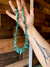 Load image into Gallery viewer, 18 inch AMERICAN turquoise with 3 mm sterling silver pearls
