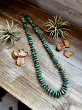 Load image into Gallery viewer, 28.5-Inch Faceted Freeform Turquoise Necklace with Sterling Accents – Handmade Statement Piece
