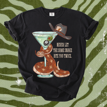 Load image into Gallery viewer, Same snake bite you twice tee
