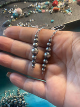 Load image into Gallery viewer, All Sterling Silver Pearls earrings simple
